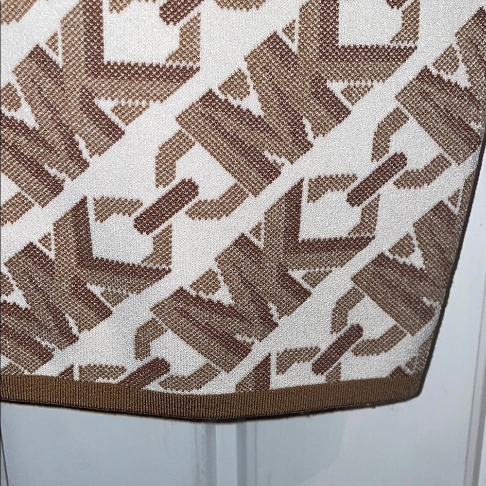 Michael Kors Tan and White Halter Sheath Dress - Picture 6 of 9